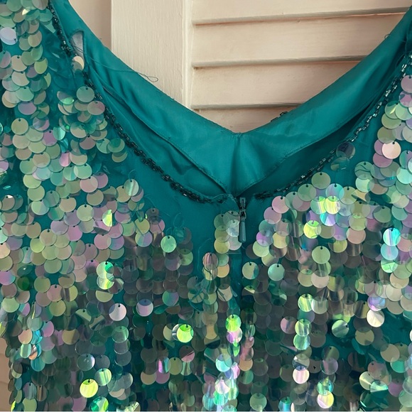 Cache turquoise sequin mini dress - Picture 4 of 7
